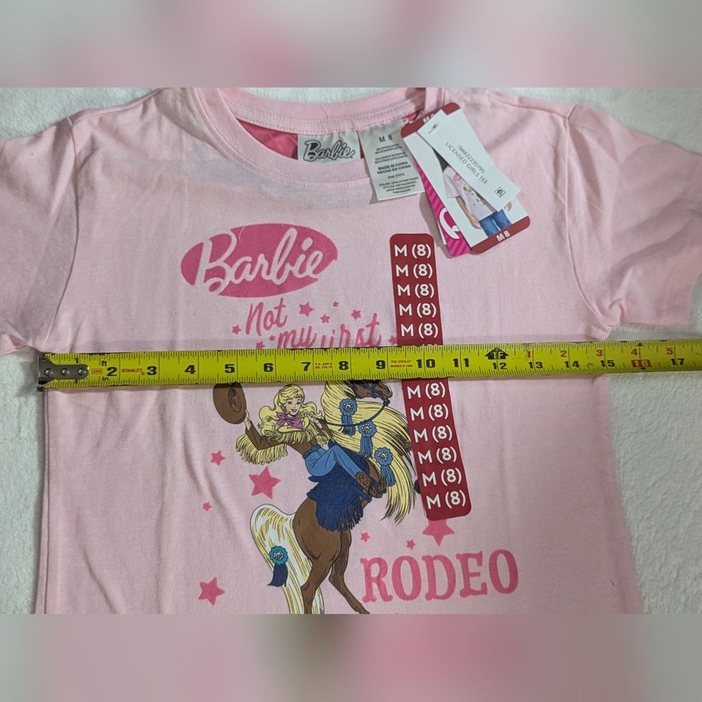Barbie Pink Kids Girls Rodeo T-Shirt - Picture 10 of 16